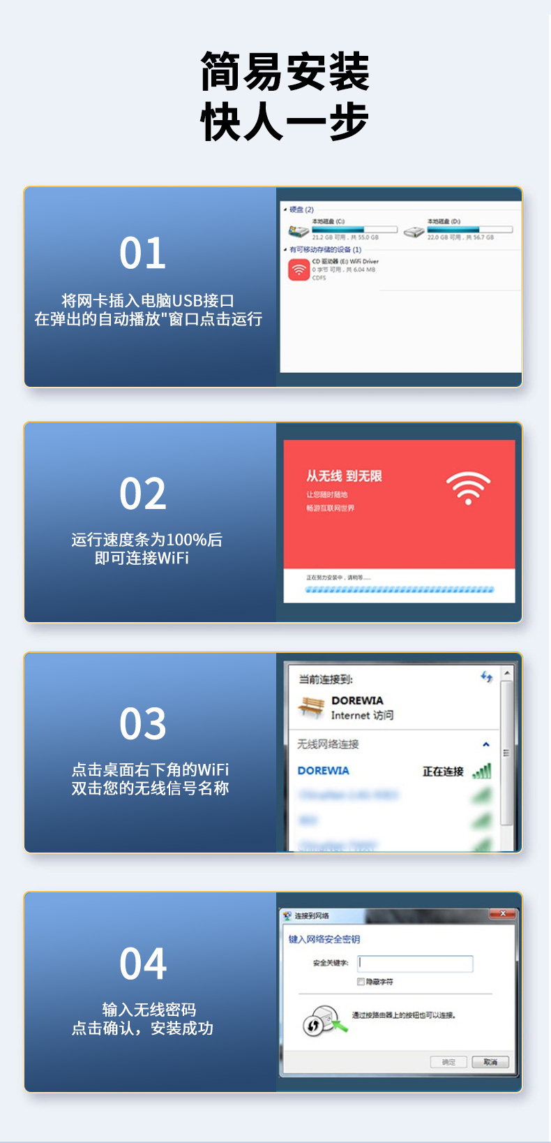 【N542】晶华USB无线网卡（1300M双天线）2.4G+5G
