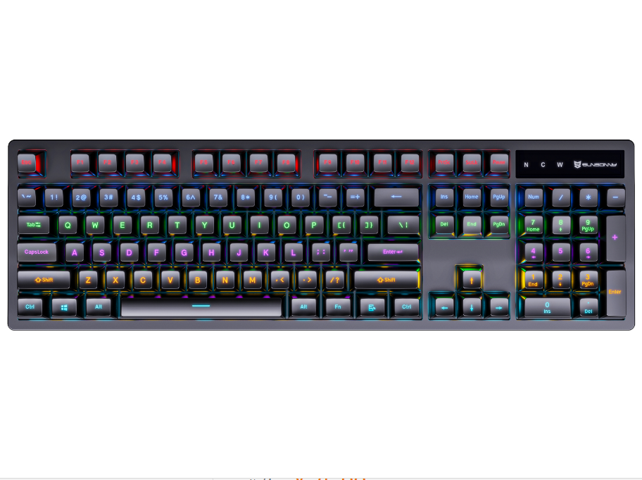 森送尼 J7PRO 有线机械键盘  青轴 RGB灯光黑色