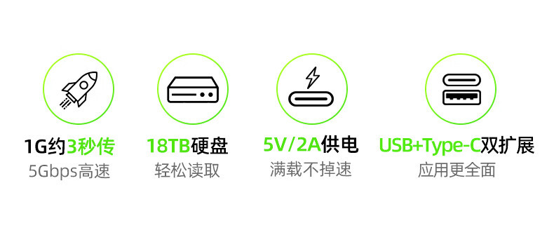 【H307C】优越者USB+TYPE-C一分四HUB（4口USB3.0）