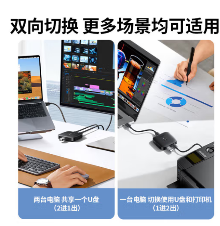 绿联55416-USB2.0双向共享切换器