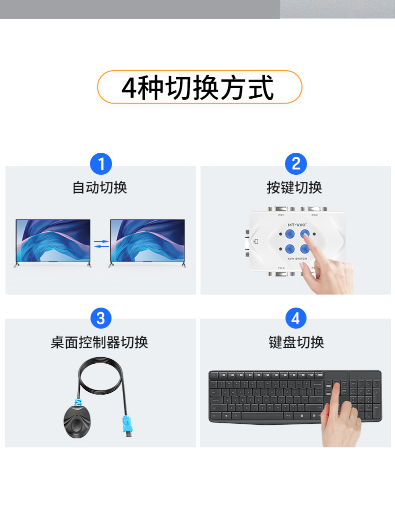 【401KL】迈拓维矩KVM切换器 VGA四进一出（自动）
