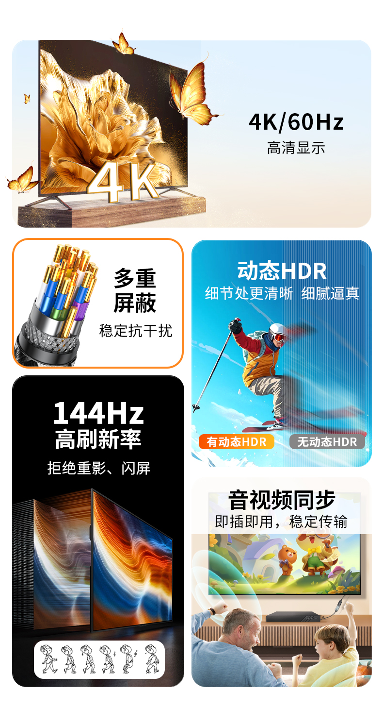 【Z183A】晶华HDMI转DP孔转接线 线长0.2米