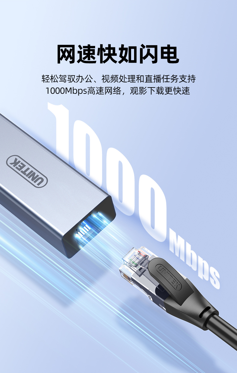 【U1346A】优越者USB网卡（千兆）WIN8/WIN10/WIN11免驱