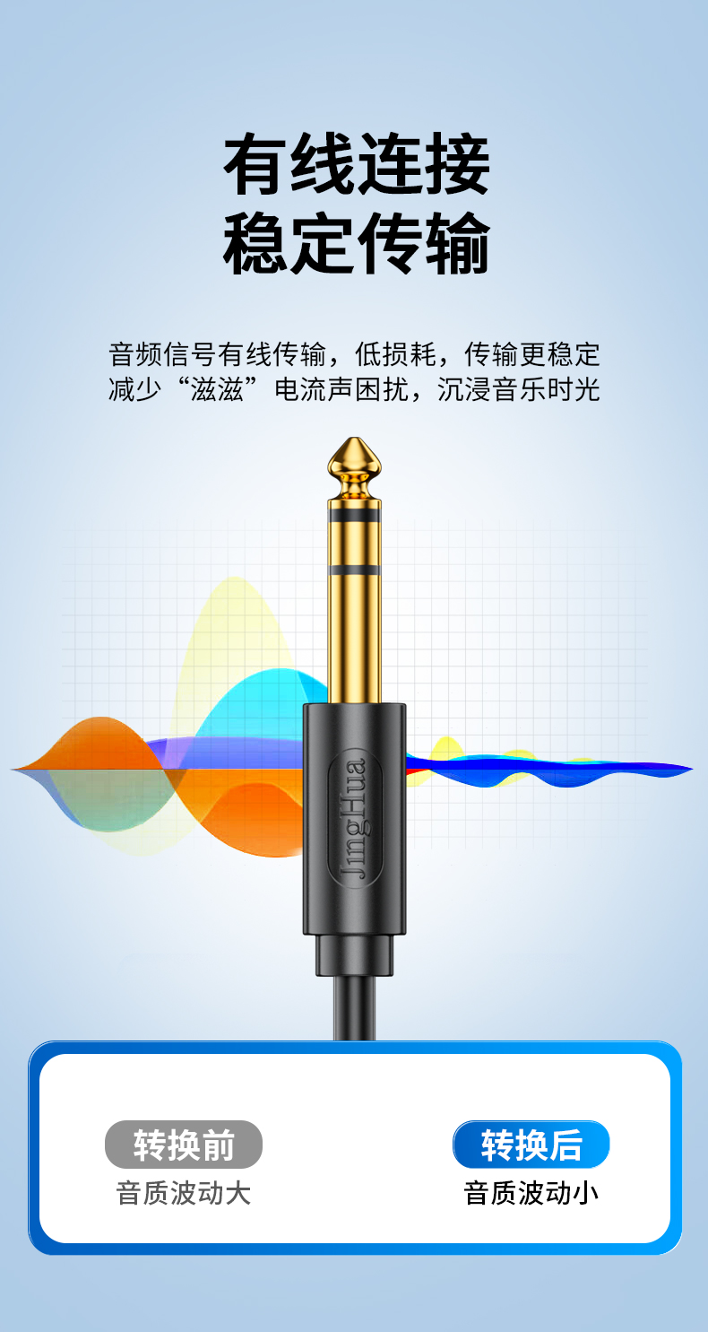 A155【6.5-卡侬孔】晶华麦克风线 话筒线