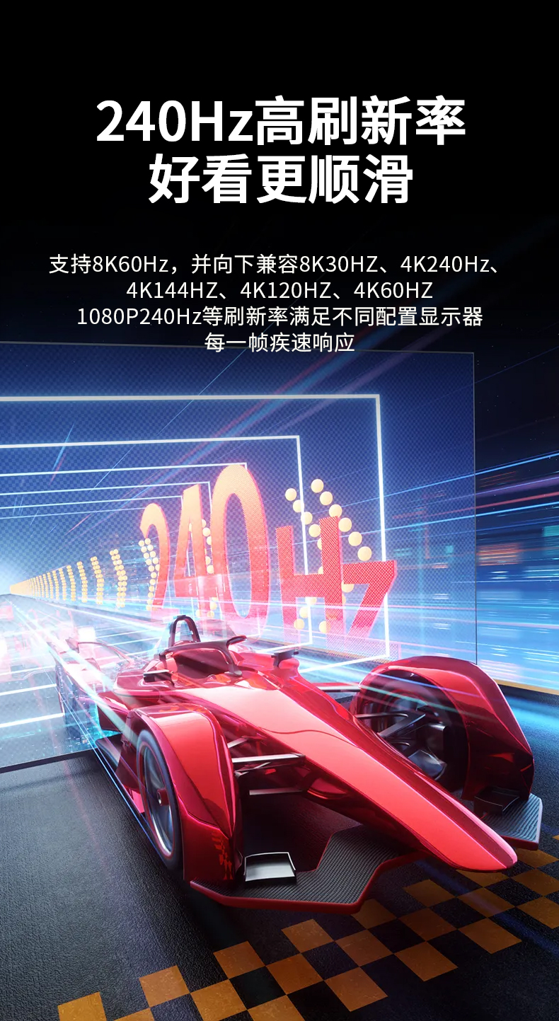 【Z873F】晶华TYPE-C转DP转接线8K@60HZ（1.8米）