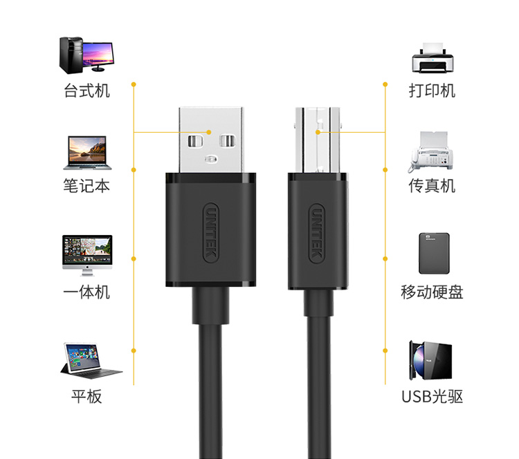 优越者USB打印线（C4105BK）