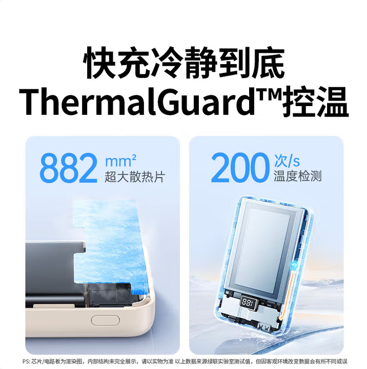 绿联55804-3C认证可上飞机充电宝20000毫安22.5W快充 天空蓝