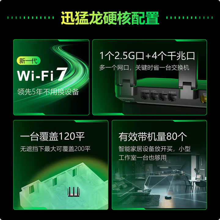 锐捷WiFi7无线网络路由RG-EW5100BE PRO 全千兆双频