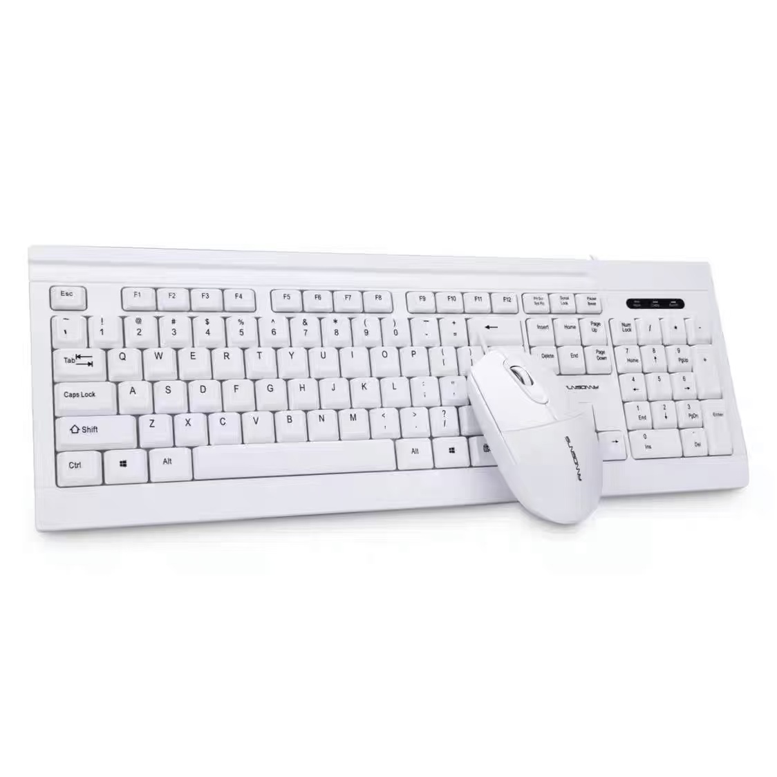 森松尼T08 白色有线套装 双USB接口 办公神器 不掉字