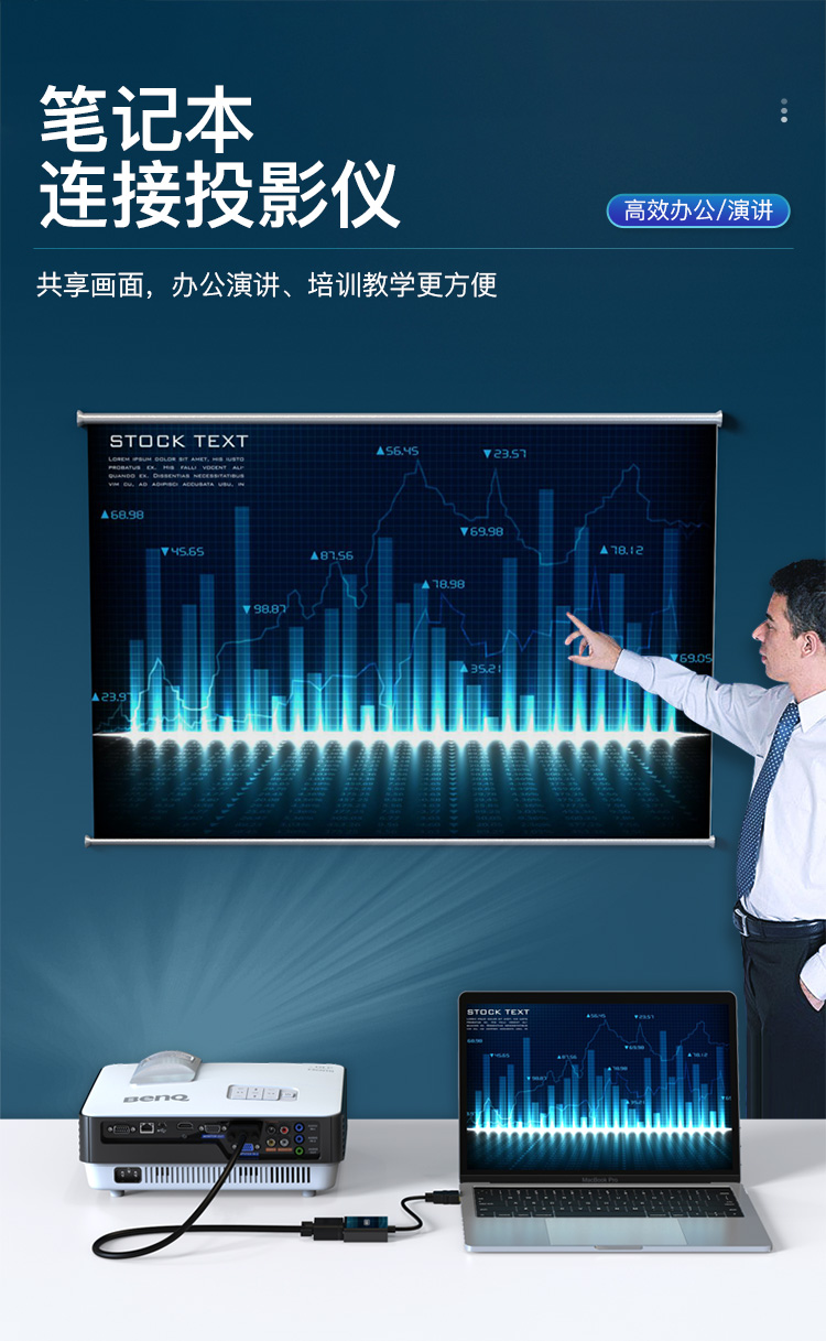 【128ABK】优越者HDMI转VGA转换线（1080P）单向传输，VGA必须接显示器