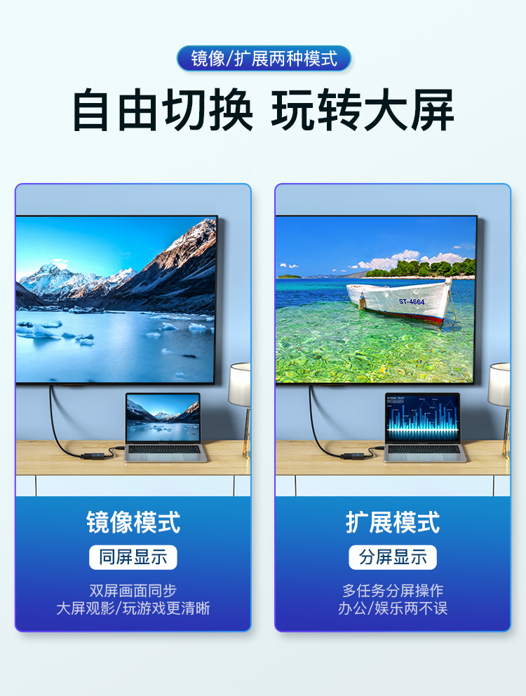 【128ABK】优越者HDMI转VGA转换线（1080P）单向传输，VGA必须接显示器