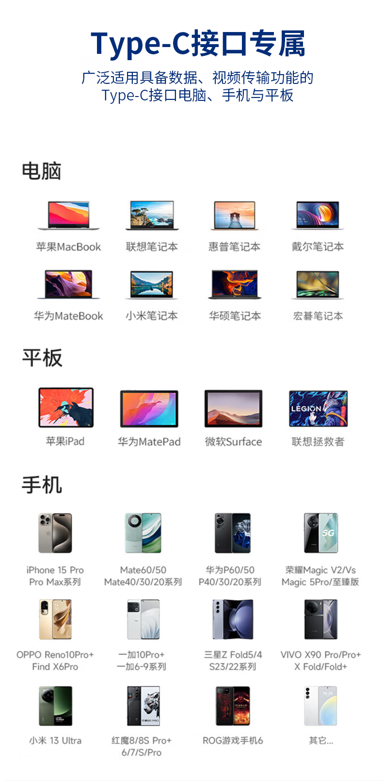 【N855】晶华TYPE-C扩展坞（千兆网卡+TYPE-C口+USB3.0+HDMI）