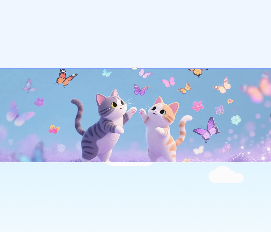 300*700*2 小猫蝴蝶 鼠标垫