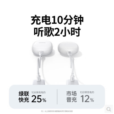 绿联75627-- HiTune A3 6.0蓝牙版本真无线蓝牙耳机 白色