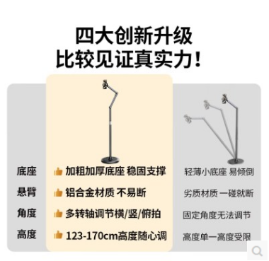 绿联45710--三脚架手机支架落地支架多功能360°调节伸缩支架 1.7米