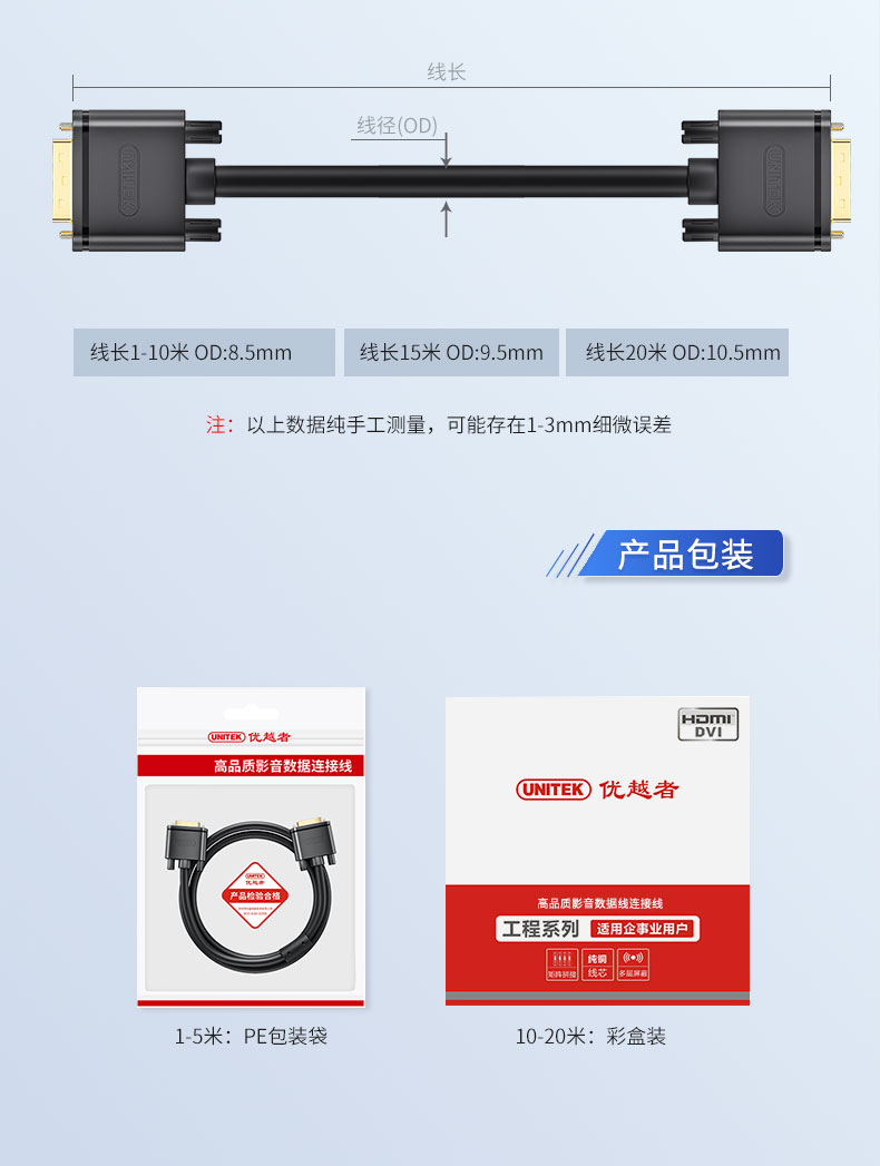 【Y-C208A】优越者DVI线24+1工程线