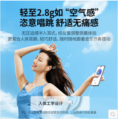 绿联60700--半入耳式有线耳机 白色