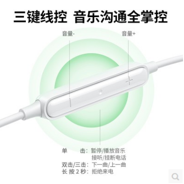 绿联60700--半入耳式有线耳机 白色