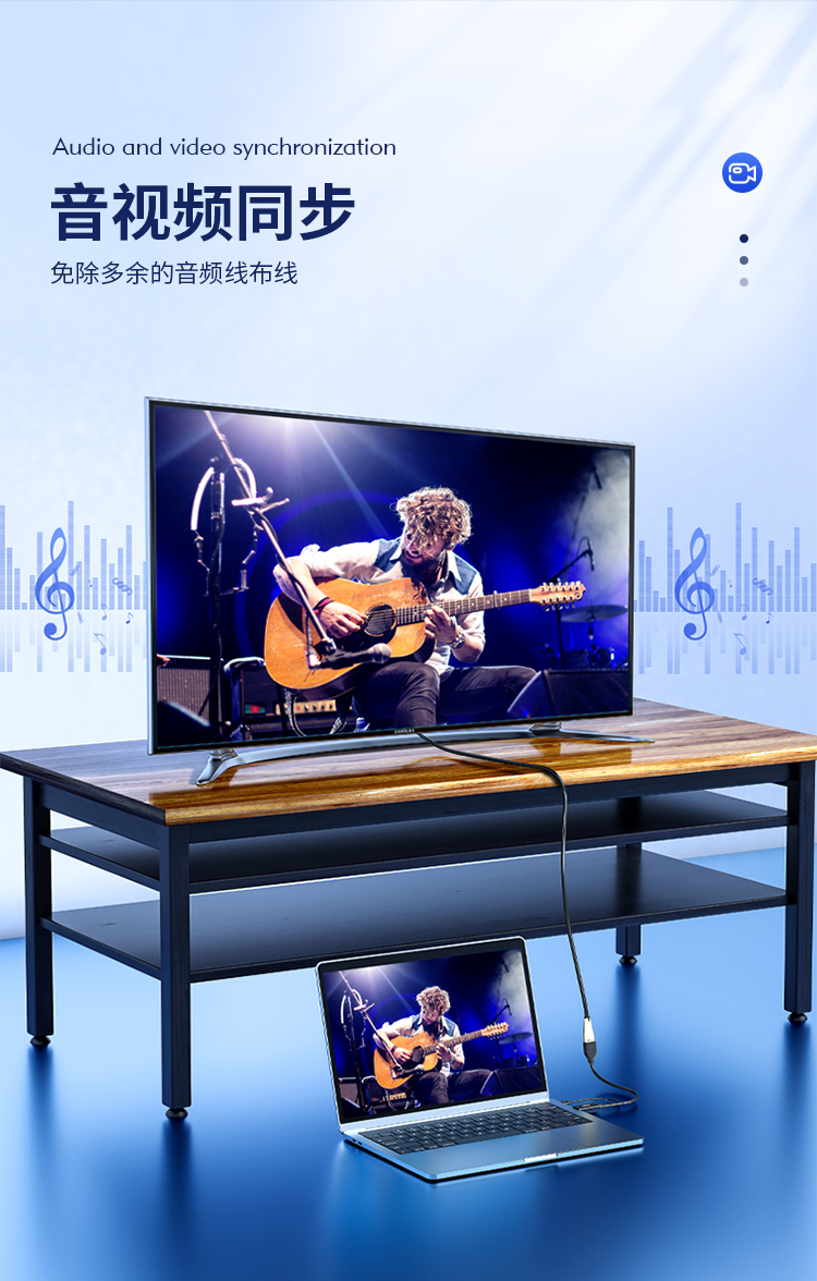 【V154A】优越者HDMI转DP孔转接线（单向）4K60HZ 0.2米