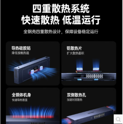 绿联85506-24口千兆 非管理型以太网交换机 标准机架 钢壳款