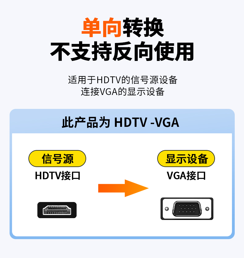Z193G【2米】晶华HDMI转VGA线一体线1080P单向传输