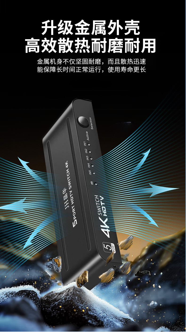 Q509【五进一出】晶华HDMI切换器切屏器