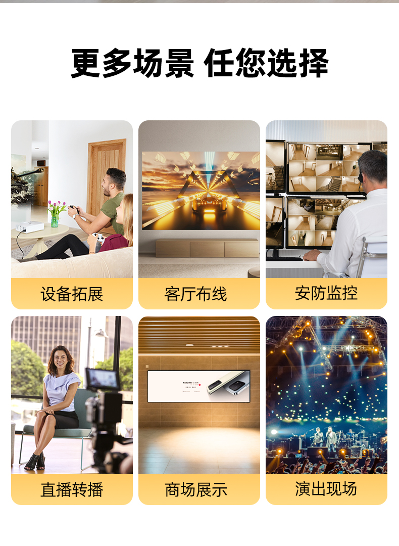 优越者光纤HDMI线4K/60HZ工程线 （加芯片，​单向传输，注意方向）