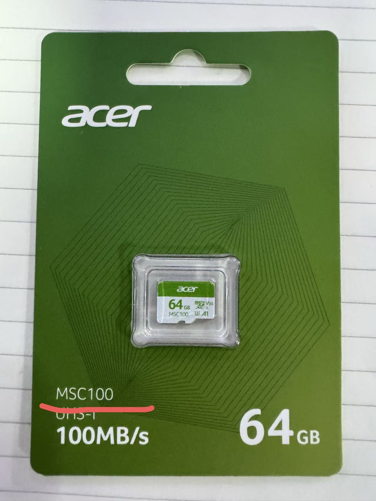 宏基64G卡 100MB/s