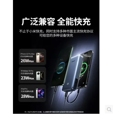 绿联65726-33W带线2万毫安 电量数显
